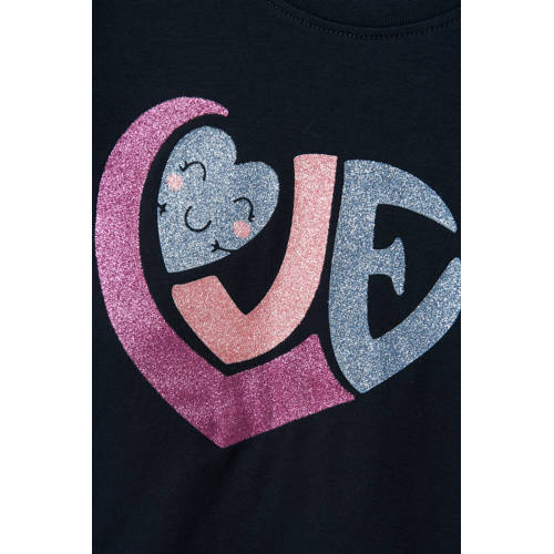 name it MINI longsleeve met printopdruk donkerblauw Meisjes Katoen Ronde hals 98