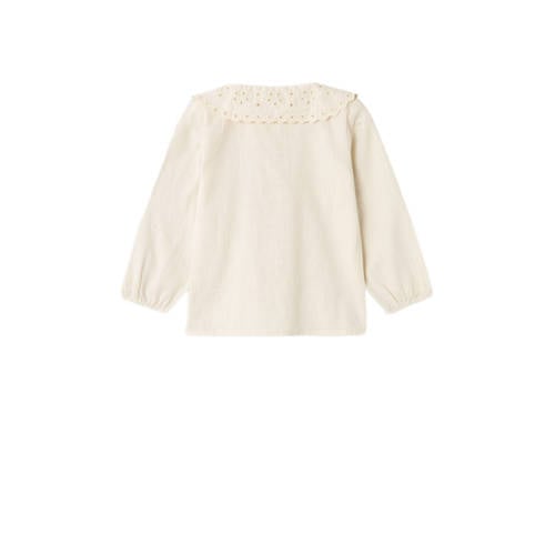 name it MINI blouse NMFNUSINE ecru Meisjes Katoen Peter Pan-kraag Effen 92