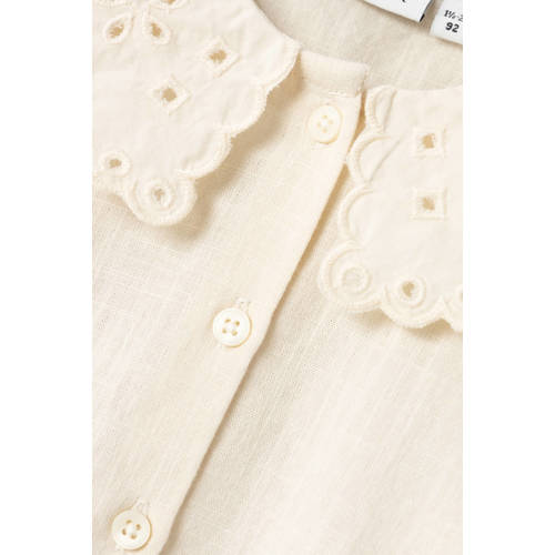 name it MINI blouse NMFNUSINE ecru Meisjes Katoen Peter Pan-kraag Effen 92