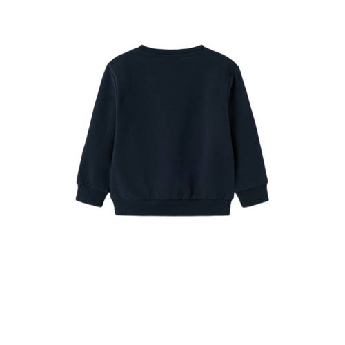 name it MINI sweater donkerblauw Effen 116 | Sweater van