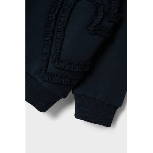 name it MINI sweater donkerblauw Effen 116 | Sweater van