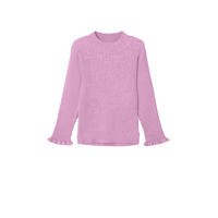 thumbnail: Roze meisjes NAME IT MINI longsleeve van viscose met effen, lange mouwen, ronde hals, beugel en textuur