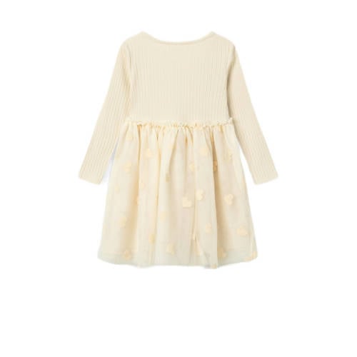 name it MINI jurk ecru Meisjes Katoen Ronde hals Effen 104