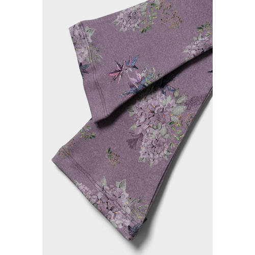 Name it MINI gebloemde flared legging NMFNNORAS paars Meisjes Katoen Bloemen 110