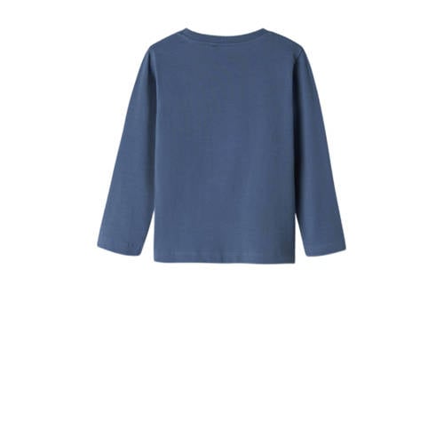 Name it MINI longsleeve NKMVUX met printopdruk Blauw Jongens Stretchkatoen Ronde hals 122 128