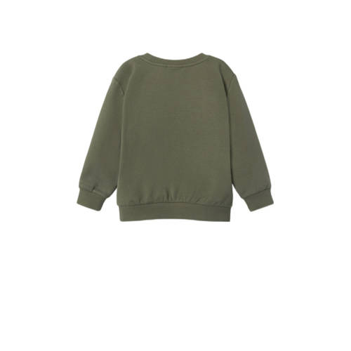 Name it MINI sweater NMMNICE met printopdruk groen Printopdruk 104