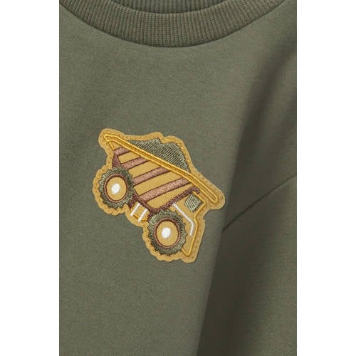 name it MINI sweater NMMNICE met printopdruk groen Printopdruk 86