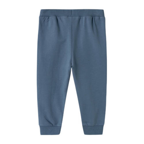 Name it MINI regular fit broek met tekst grijsblauw Jongens Sweat Tekst 110