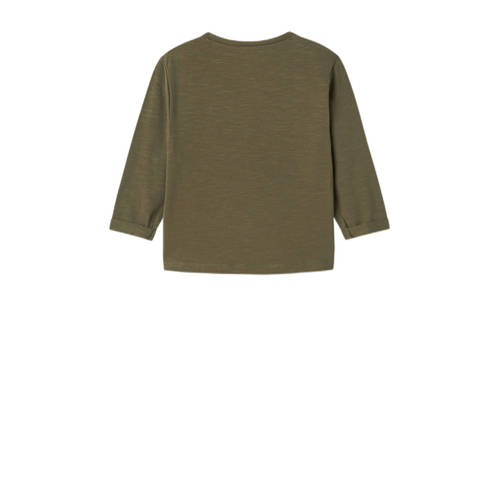 Name it MINI longsleeve NMMNELKA groen Jongens Katoen Ronde hals Effen 122 128