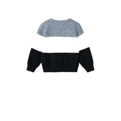 name it MINI gebreide trui blauw Jongens Katoen Ronde hals Meerkleurig 80