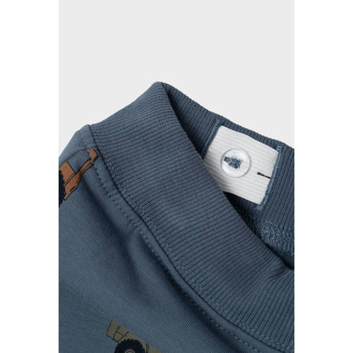 name it MINI regular fit cargobroek NMMNAPPE met all over print grijsblauw Jongens Sweat 80