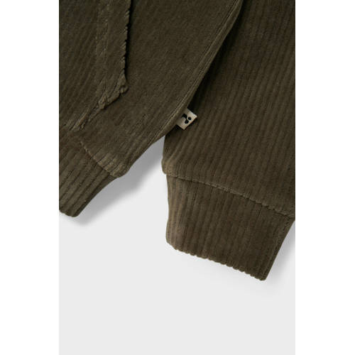name it MINI hoodie NMMNELUR groen Sweater Effen 98