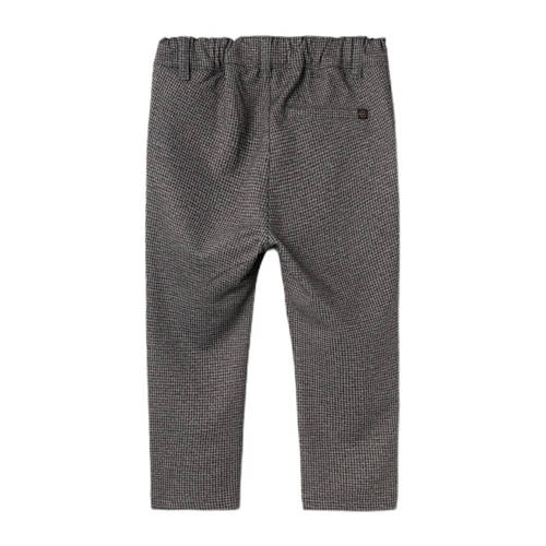 Name it MINI baby geruite slim fit broek NKMSILAS Grijs Jongens Polyester 104