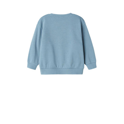 Name it MINI sweater met printopdruk blauw Printopdruk 104