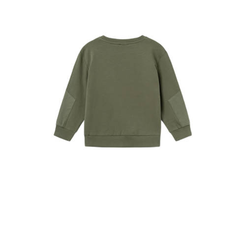Name it MINI sweater olijfgroen Effen 122 128 | Sweater van