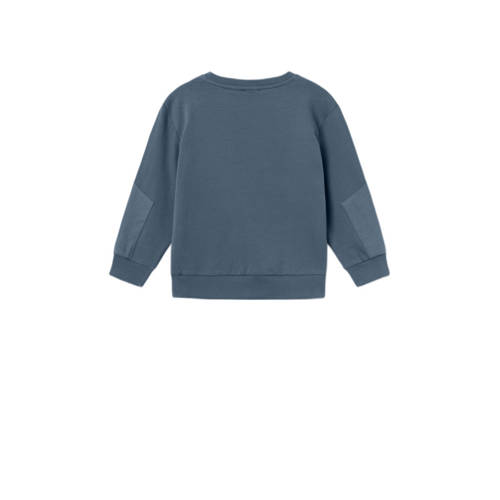 Name it MINI sweater grijsblauw Effen 122 128 | Sweater van