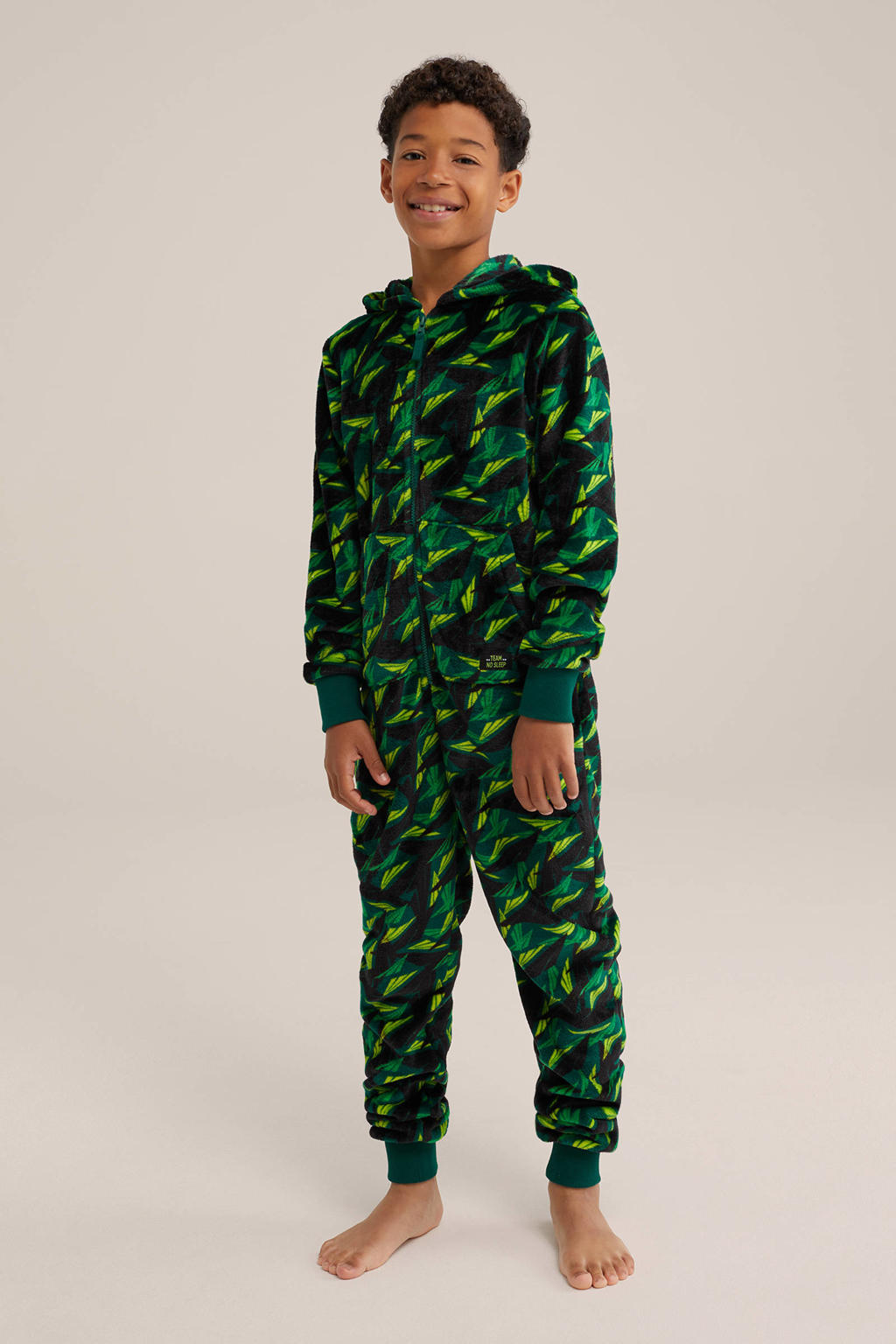 WE Fashion Onesie all over print donkergroen/groen/limegroen