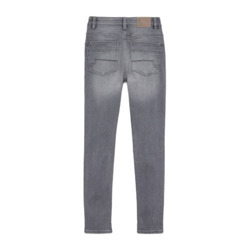 WE Fashion skinny jeans light grey denim Grijs Jongens Stretchdenim Effen 146