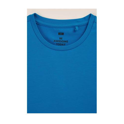 WE Fashion T-shirt Blauw Jongens Stretchkatoen Ronde hals Effen 110 116