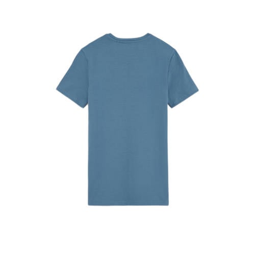 WE Fashion T-shirt Blauw Jongens Stretchkatoen Ronde hals Effen 98 104