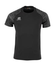 thumbnail: Zwarte jongens en meisjes Stanno Junior voetbalshirt Bolt van polyester met korte mouwen en ronde hals