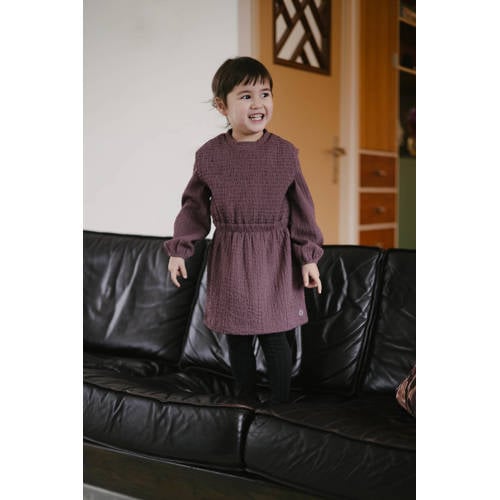 LEVV jurk PAM oudroze Rood Meisjes Polyester Ronde hals Effen 134