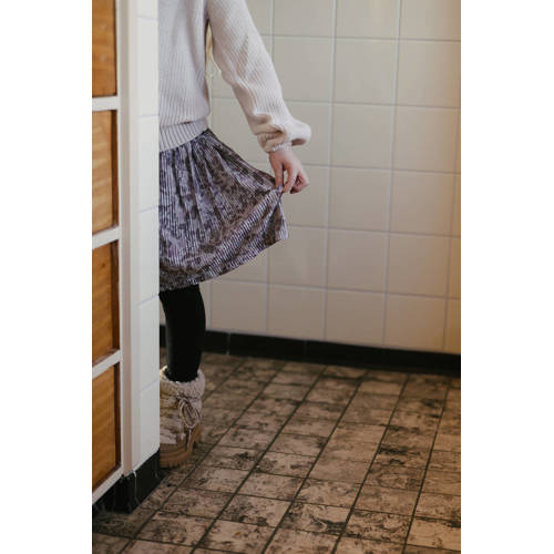 LEVV korte rok grijs Meisjes Polyester Bloemen 122