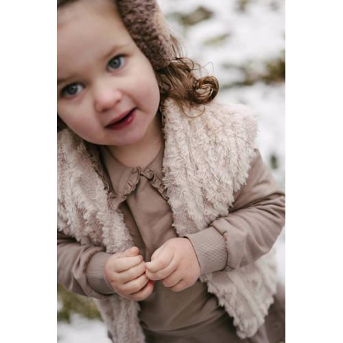 LEVV sweater PIXIE taupe Bruin Effen 134 | Sweater van