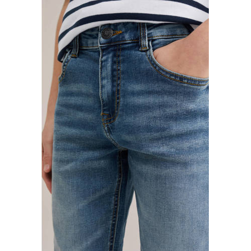 WE Fashion Blue Ridge regular fit jeans medium blue denim Blauw Jongens Stretchdenim - maat 134 afbeelding