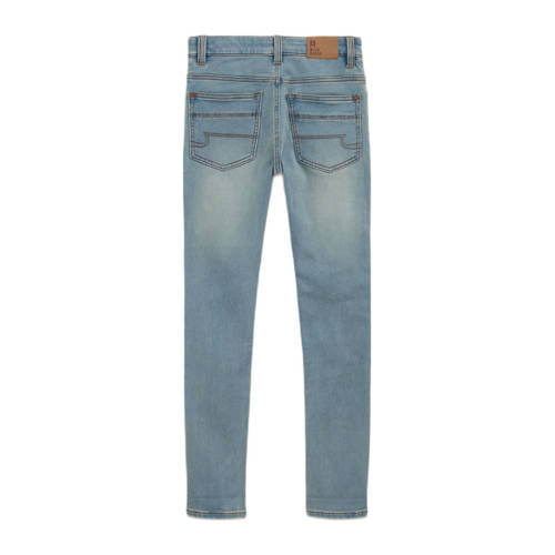 WE Fashion skinny jeans blue denim Blauw Effen 158