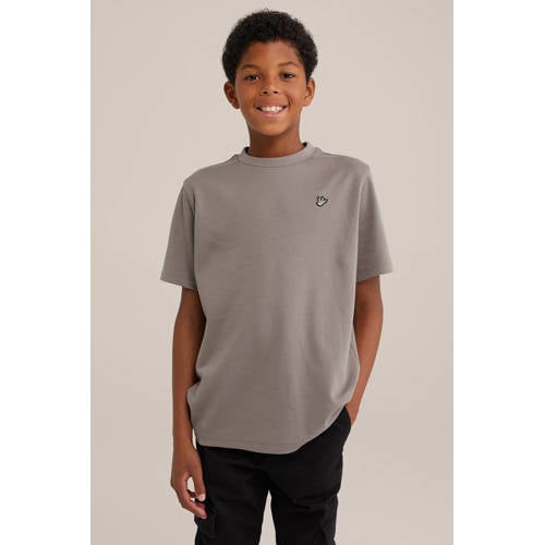 WE Fashion T-shirt Bruin Jongens Katoen Ronde hals Effen 134 140