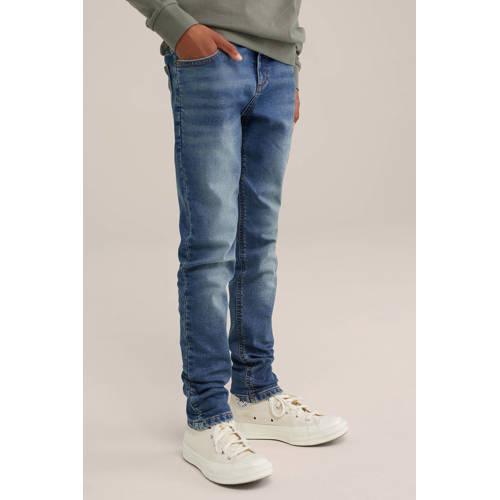WE Fashion Blue Ridge slim fit jeans blue denim Blauw Jongens Stretchdenim - maat 110 afbeelding