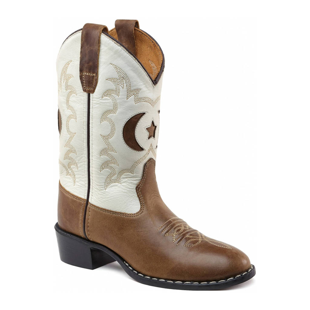 Bootstock leren cowboylaarzen bruin/wit