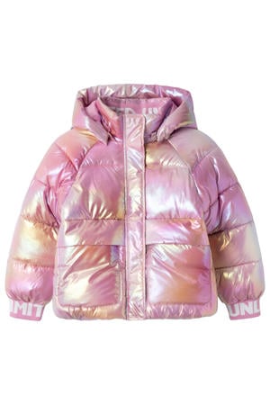 metallic gewatteerde winterjas NKFMALAN roze metallic