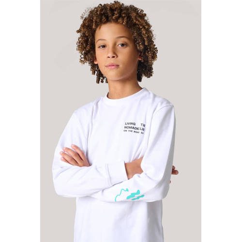 Shoeby longsleeve wit Jongens Katoen Ronde hals Effen 146 152