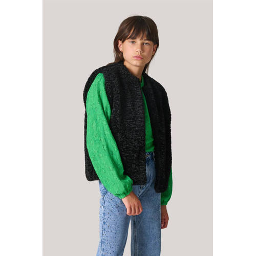 Shoeby gilet zwart Meisjes Polyester Ronde hals Effen 158 164