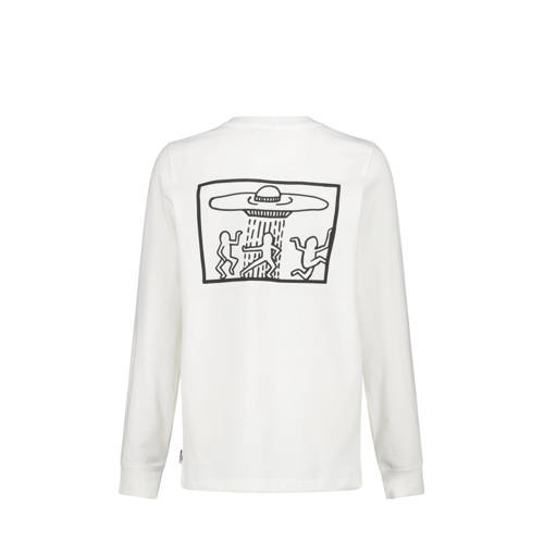 America Today longsleeve met backprint ecru Jongens Katoen Ronde hals Backprint 134 140