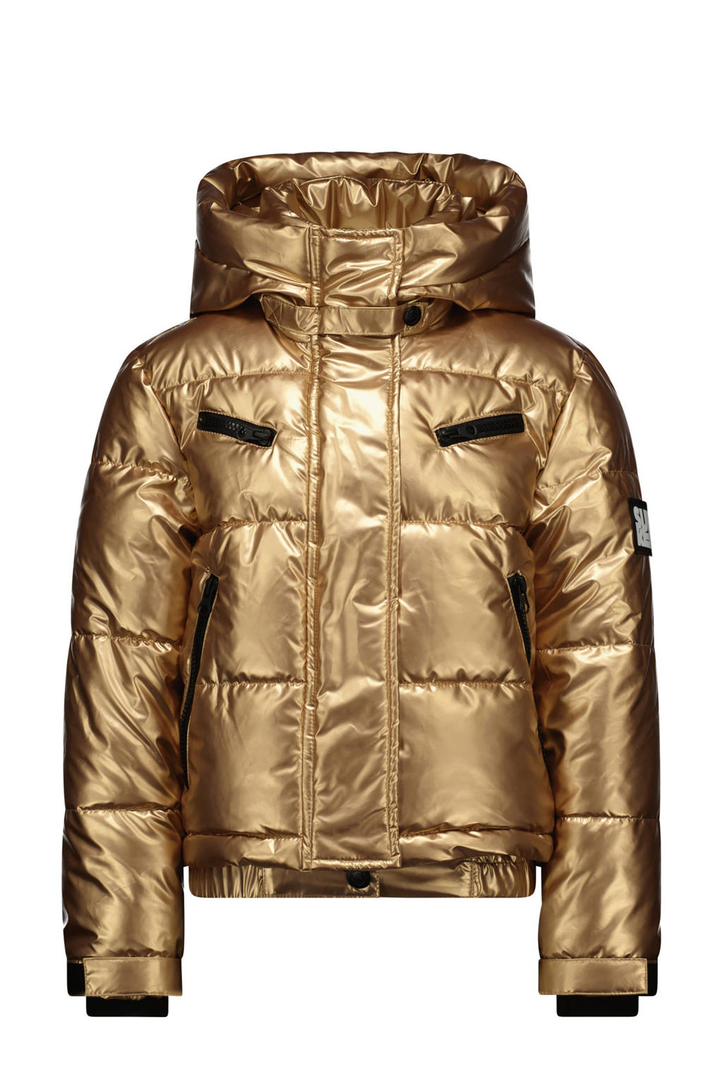 Gouden meisjes SuperRebel ski-jack Spicy van polyester met capuchon en ritssluiting