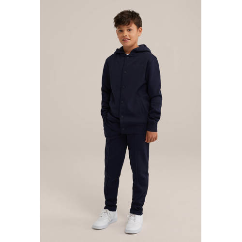 WE Fashion broek donkerblauw Jongens Katoen Effen 110