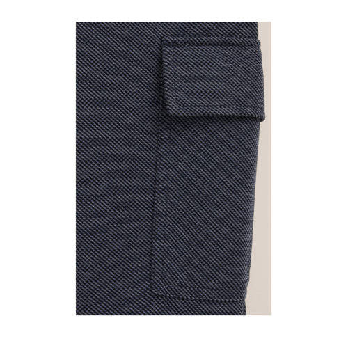 WE Fashion gemêleerde slim fit joggingbroek donkerblauw Jongens Polyester 158