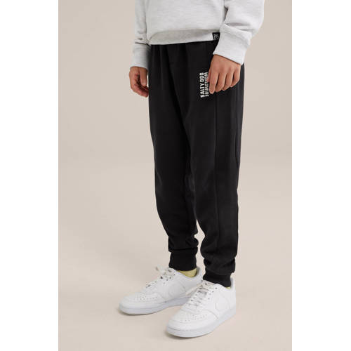 WE Fashion joggingbroek zwart Jongens Katoen Effen 146