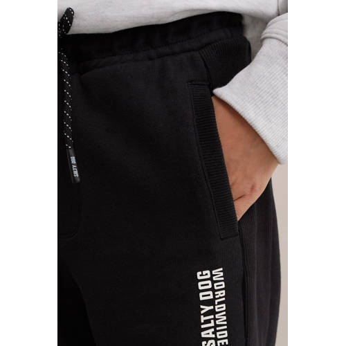 WE Fashion joggingbroek zwart Jongens Katoen Effen 146