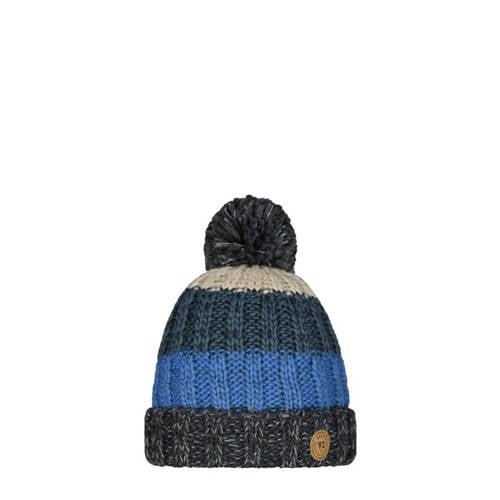 Barts gebreide muts blauw/grijs/ecru Jongens Acryl Streep