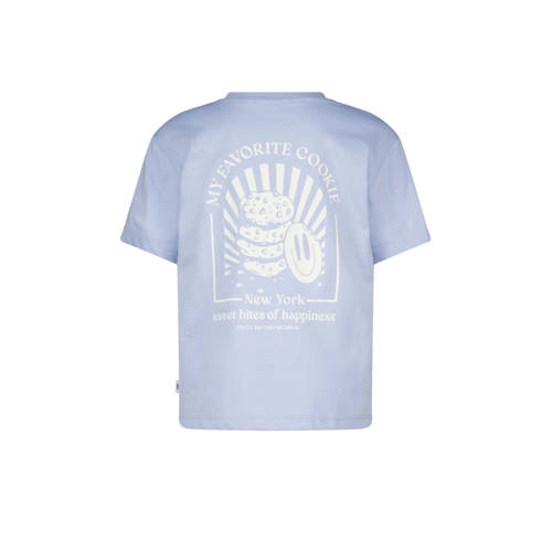 America Today T-shirt met backprint babyblauw Meisjes Katoen Ronde hals 158 164