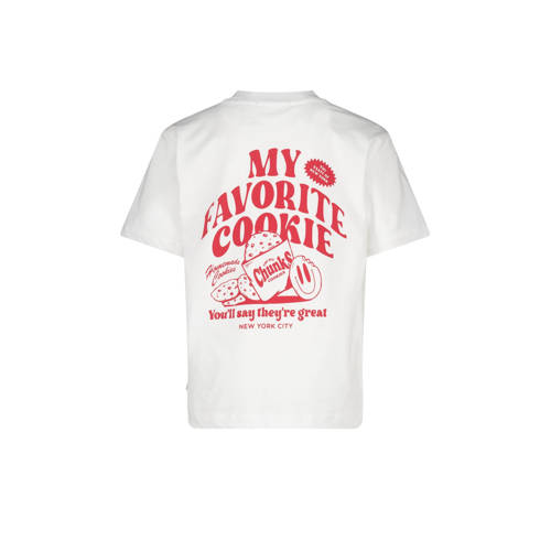 America Today T-shirt met backprint wit rood Meisjes Katoen Ronde hals 122 128