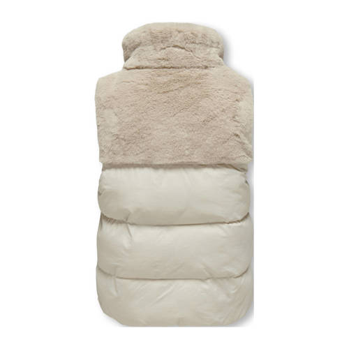 KIDS ONLY GIRL imitatiebont bodywarmer KOGWANJA ecru Effen
