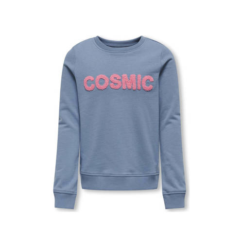 KIDS ONLY GIRL sweater KOGAMELIE met tekst zachtblauw Tekst - maat 122/128 afbeelding