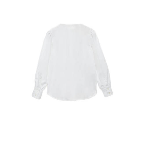 Mango Kids blouse wit Meisjes Katoen Klassieke kraag Effen 128