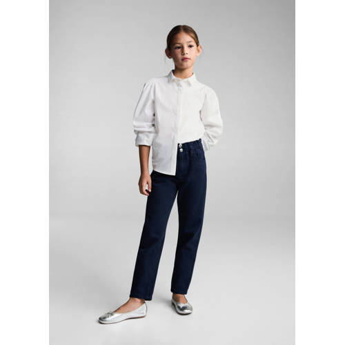 Mango Kids blouse wit Meisjes Katoen Klassieke kraag Effen 128