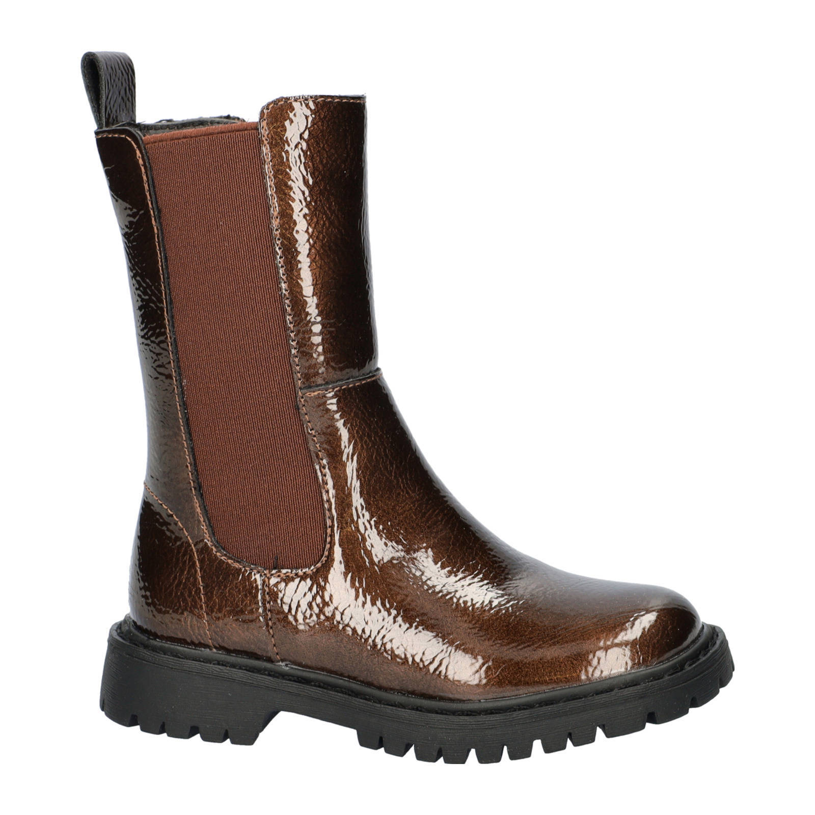 Nelson Kids lak chelsea boots brons kleertjes